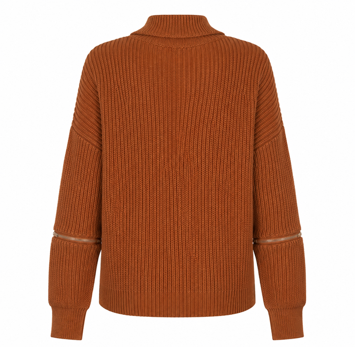 Material Girl Choker Sweater in Camel