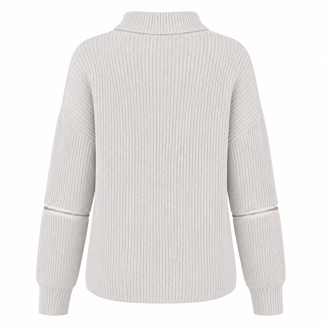 Final Sale - Material Girl Choker Sweater in Grey