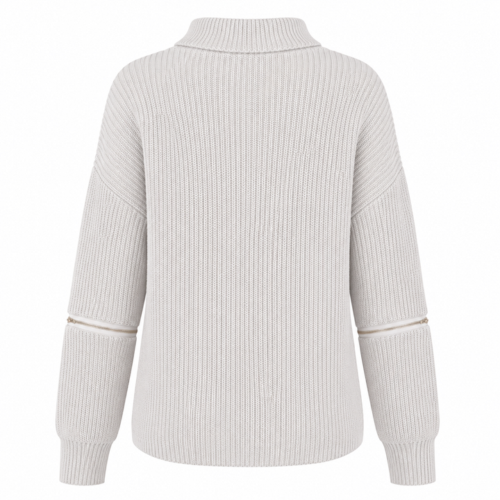 Final Sale - Material Girl Choker Sweater in Grey