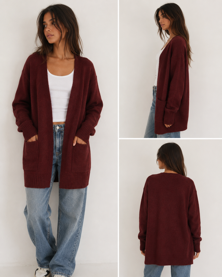 Mossy Style Long Open Front Cardigan in More Colors