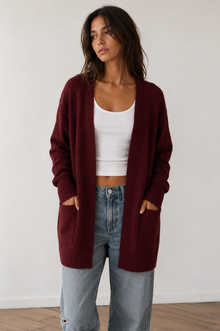 Mossy Style Open Front Long Cardigan in More Colors