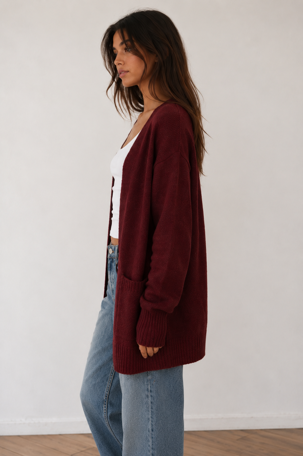 Mossy Style Long Open Front Cardigan in More Colors