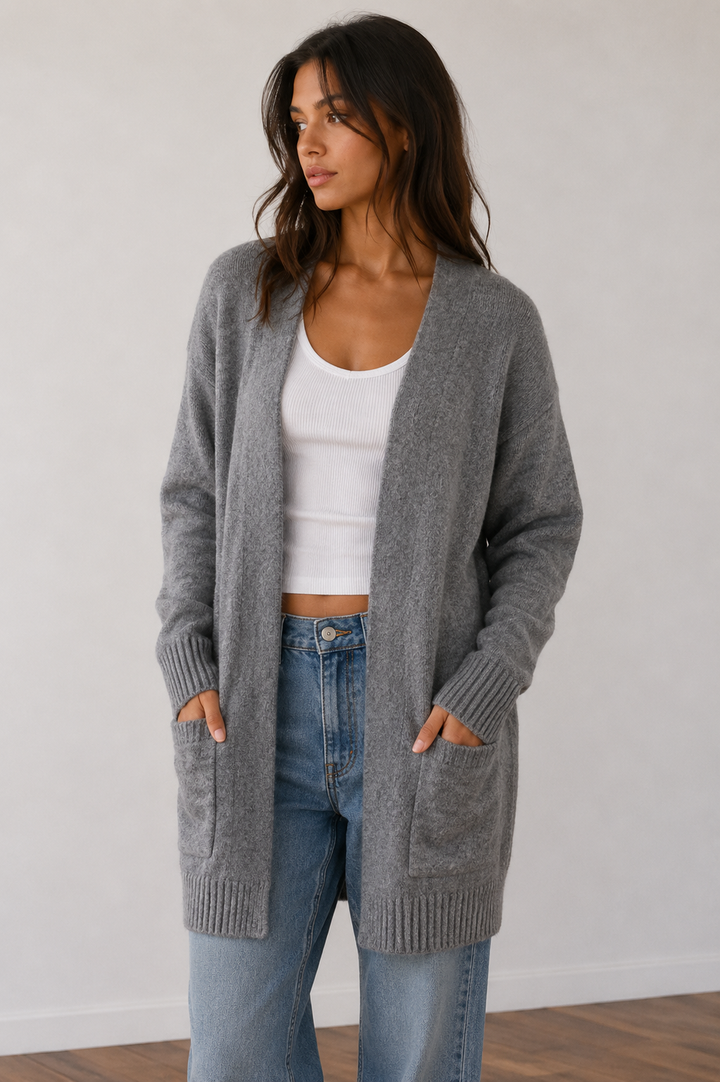 Mossy Style Long Open Front Cardigan in More Colors
