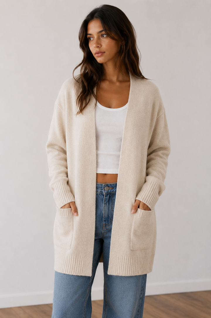 Mossy Style Long Open Front Cardigan in More Colors