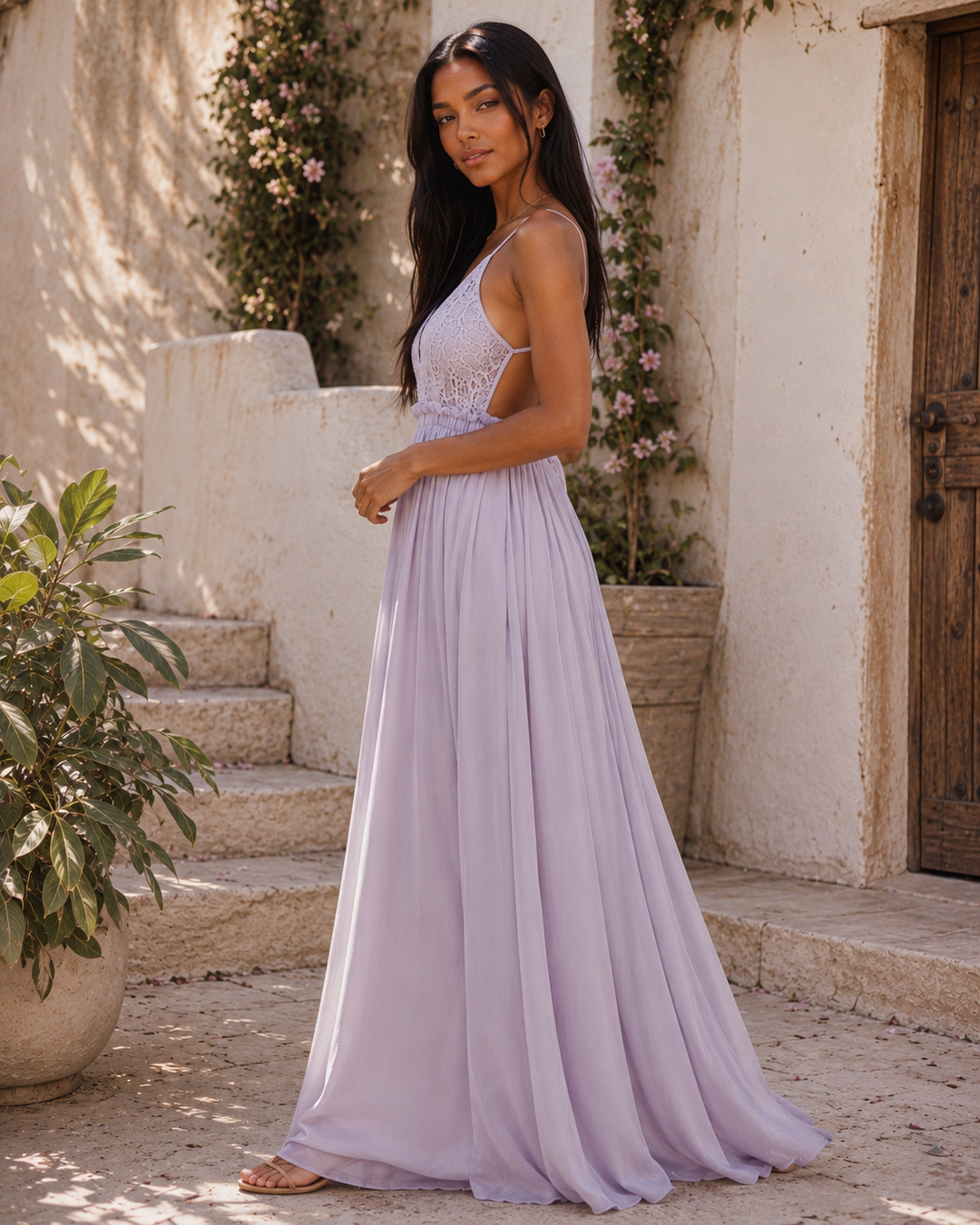 Open Back Crochet Maxi Dress in More Colors