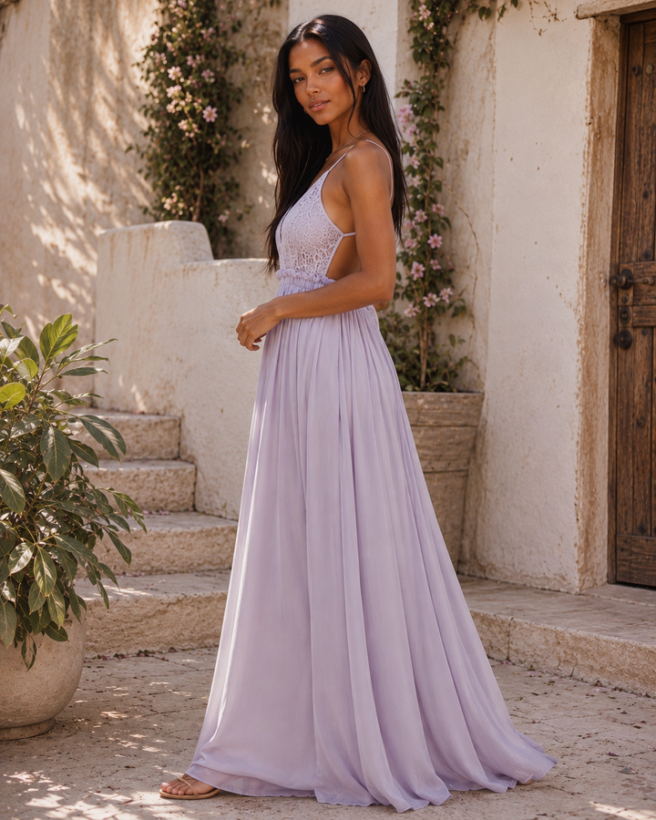 Open Back Crochet Maxi Dress in More Colors