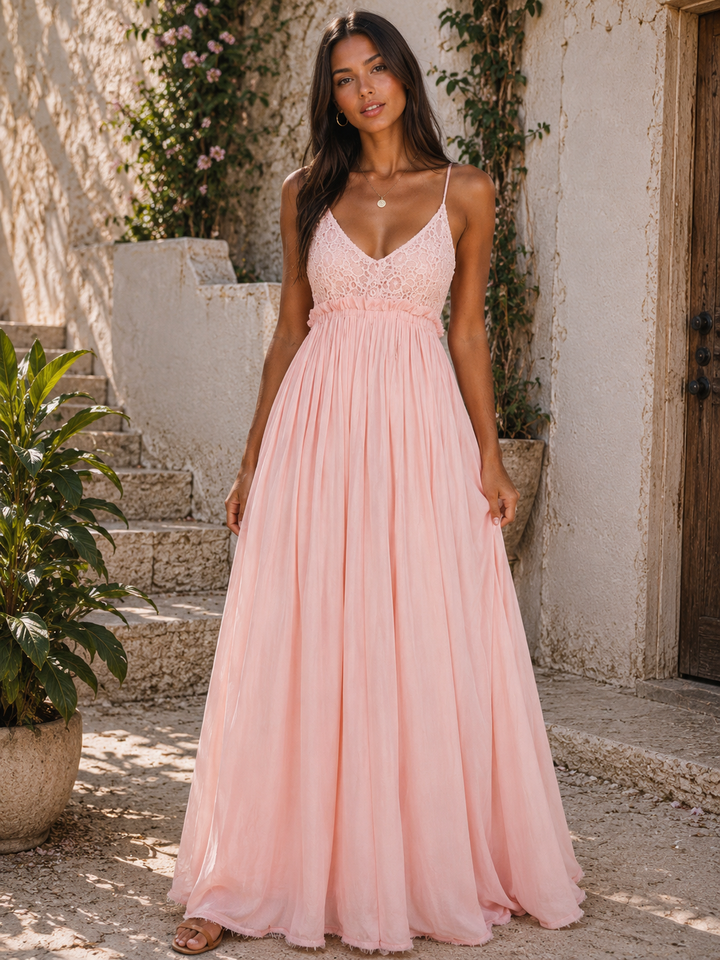 Open Back Crochet Maxi Dress in More Colors