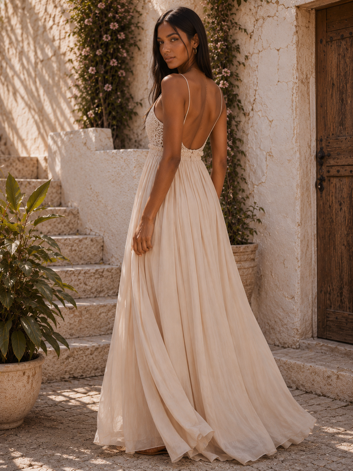 Open Back Crochet Maxi Dress in More Colors