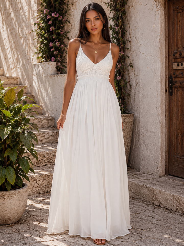 Open Back Crochet Maxi Dress in More Colors