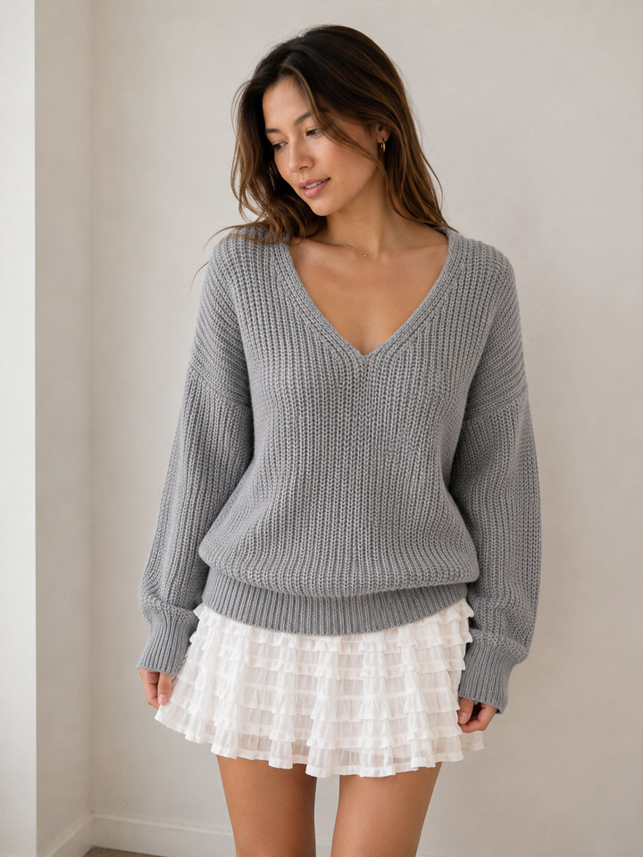 Own the Night Lace Up Back Knit Sweater in More Colors