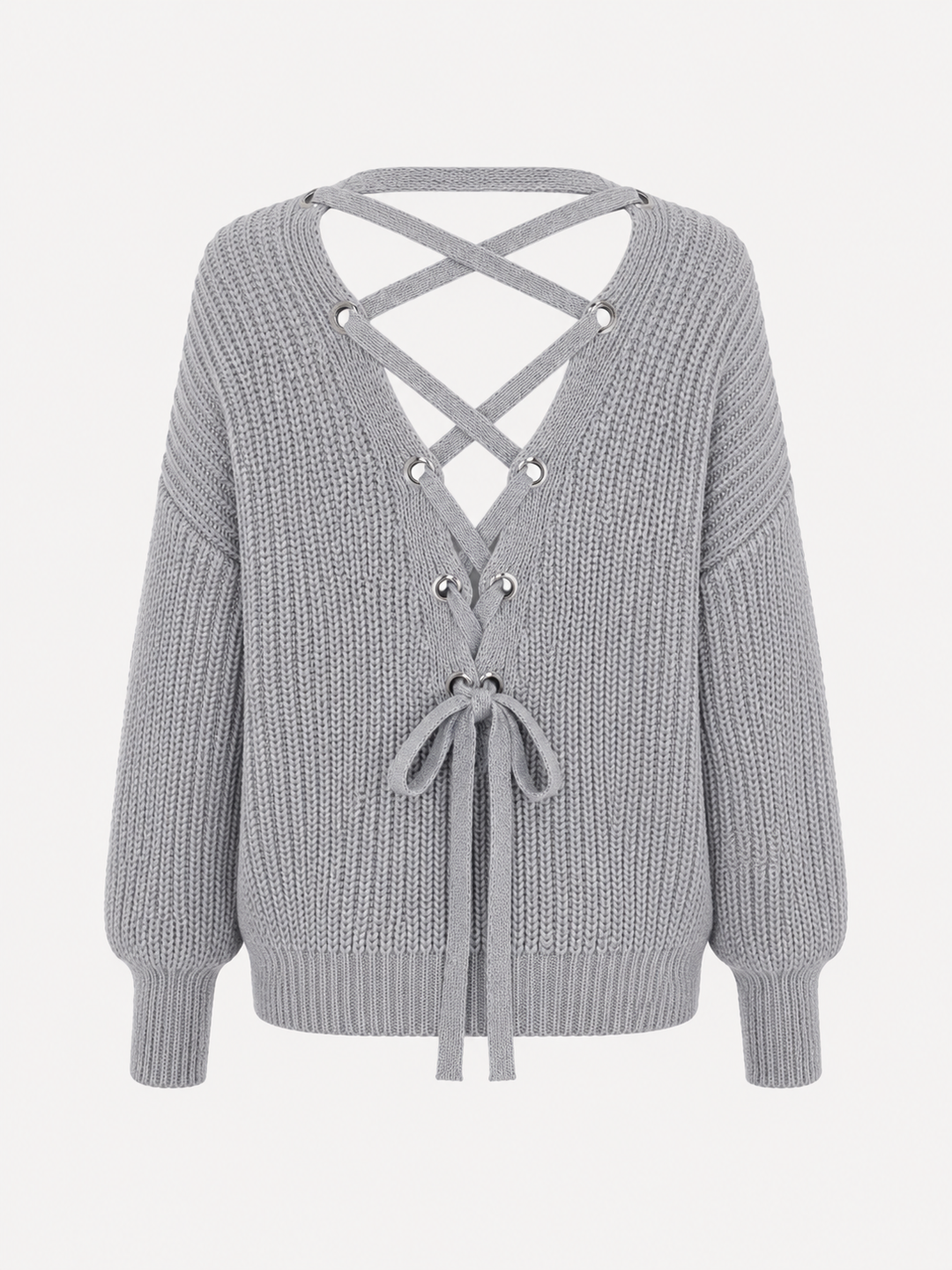 Own the Night Lace Up Back Knit Sweater in More Colors
