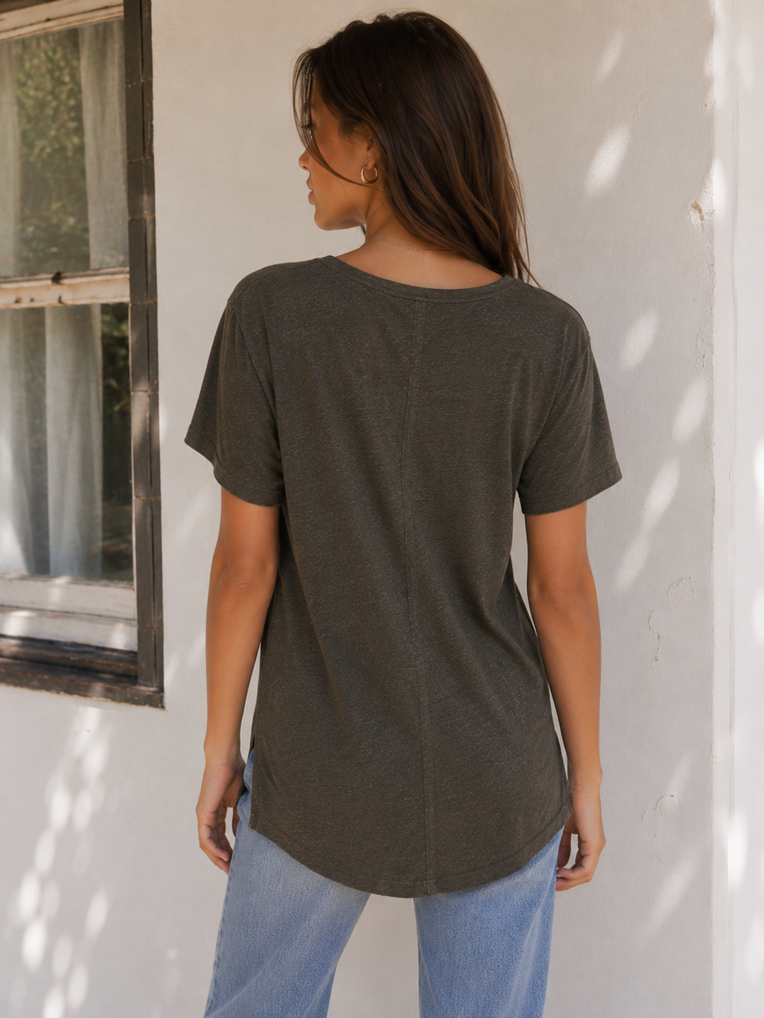 Project Social T - Wearever V-Neck Relaxed Tee – Army Green