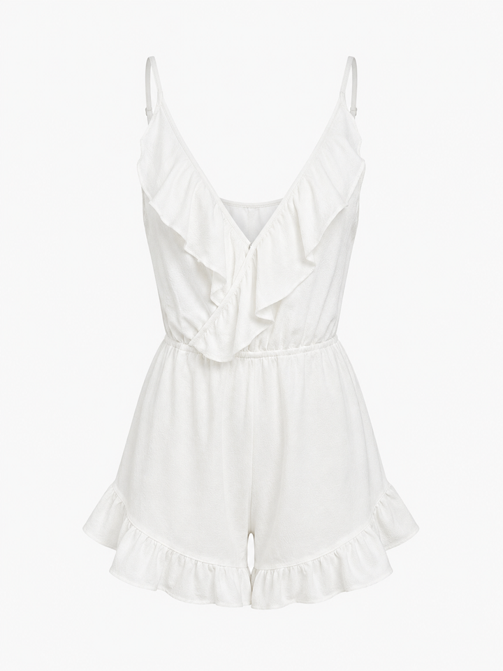 Reverse - Heatwave Ruffle Romper - White