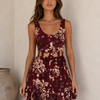 Reverse - Long Weekend Autumn Floral Dress in Burgundy