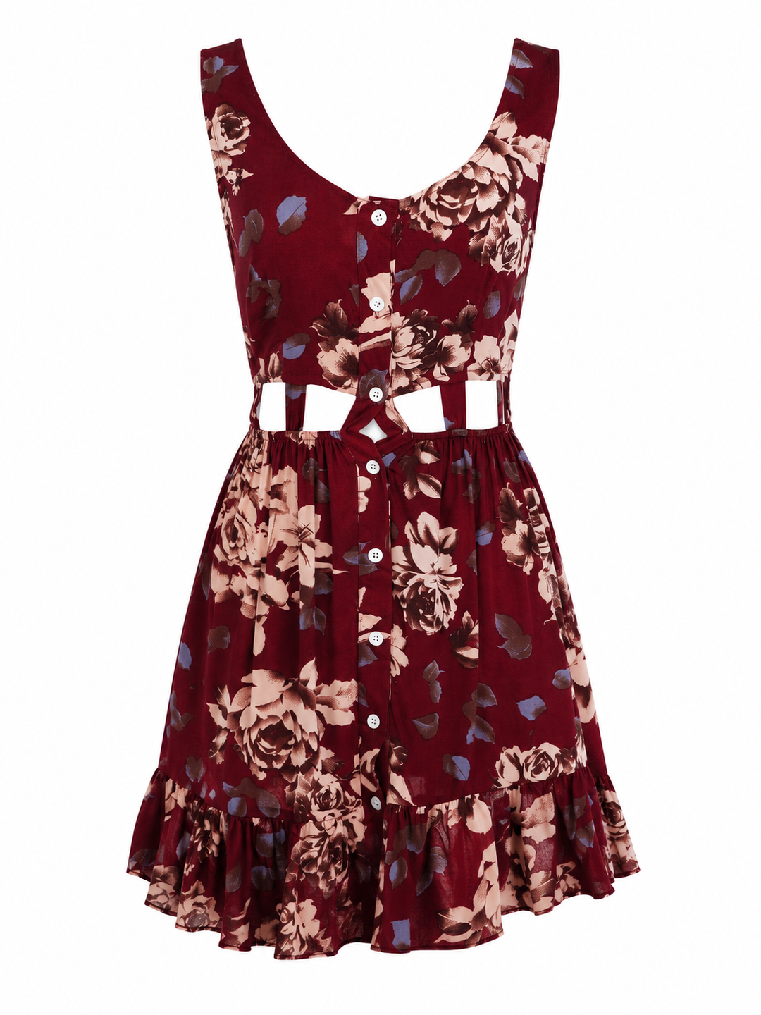 Reverse - Long Weekend Autumn Floral Dress in Burgundy