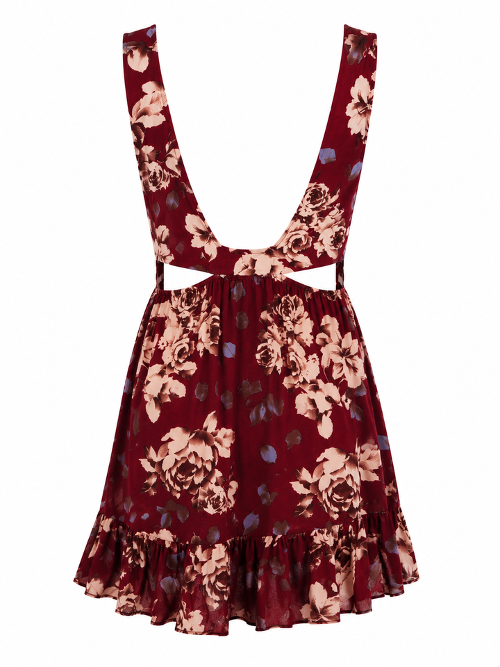 Reverse - Long Weekend Autumn Floral Dress in Burgundy