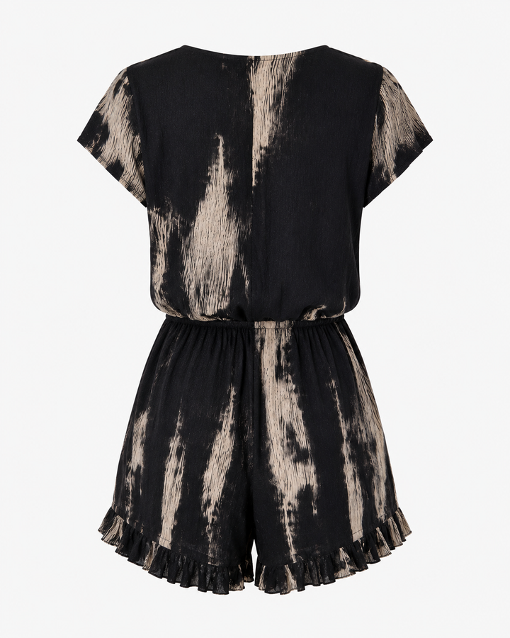 Reverse - Tie Dye Romper in Black