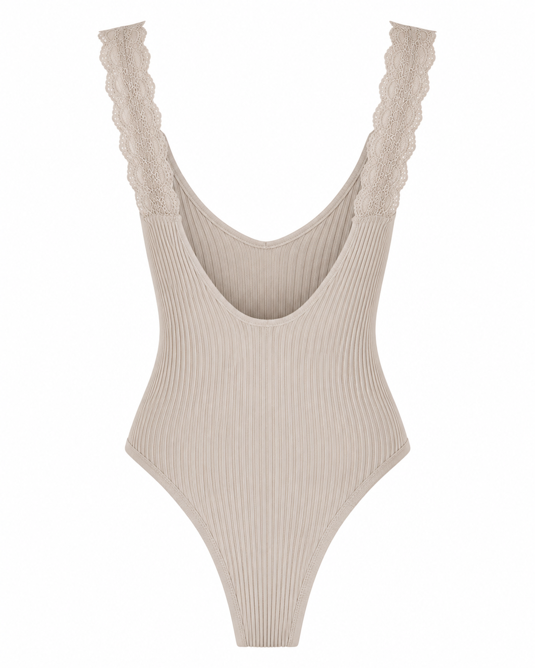 Ribbed Lace Trim Bodysuit in More Colors
