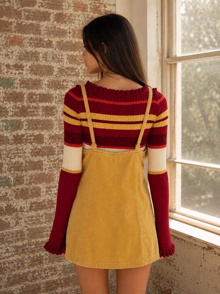 Somedays Lovin - Rising Sun Butter Corduroy Button Front Pinafore Mini Dress