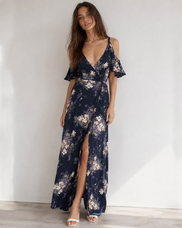 She Swings Navy Floral Maxi Dress