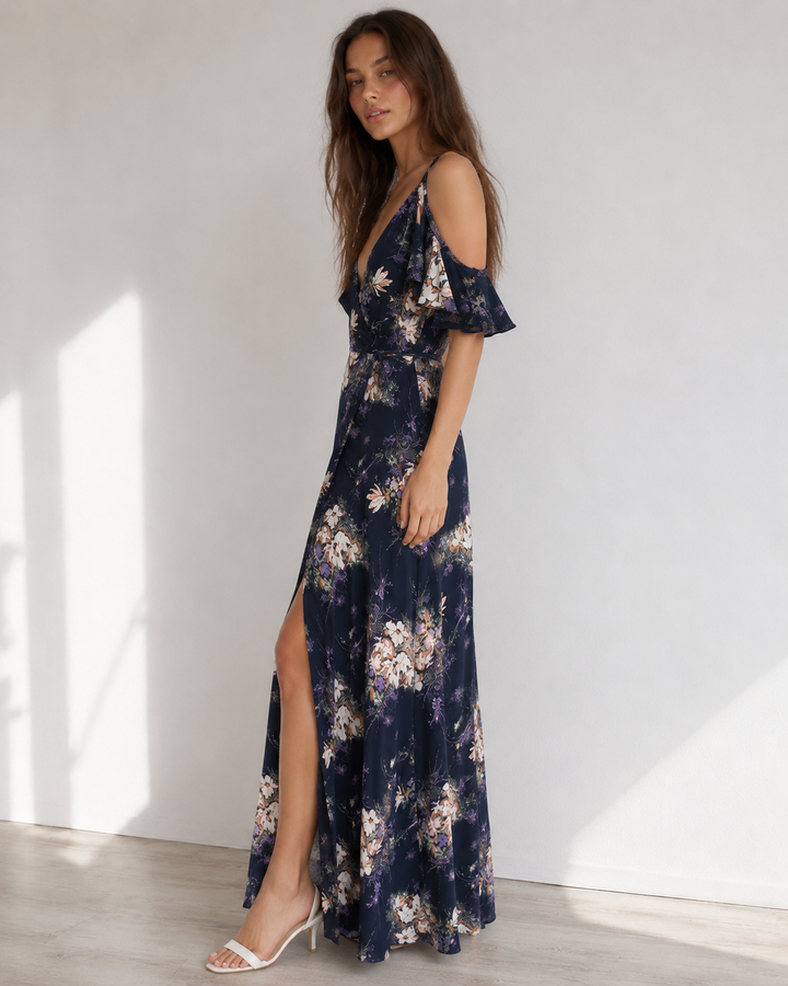 She Swings Navy Floral Maxi Dress