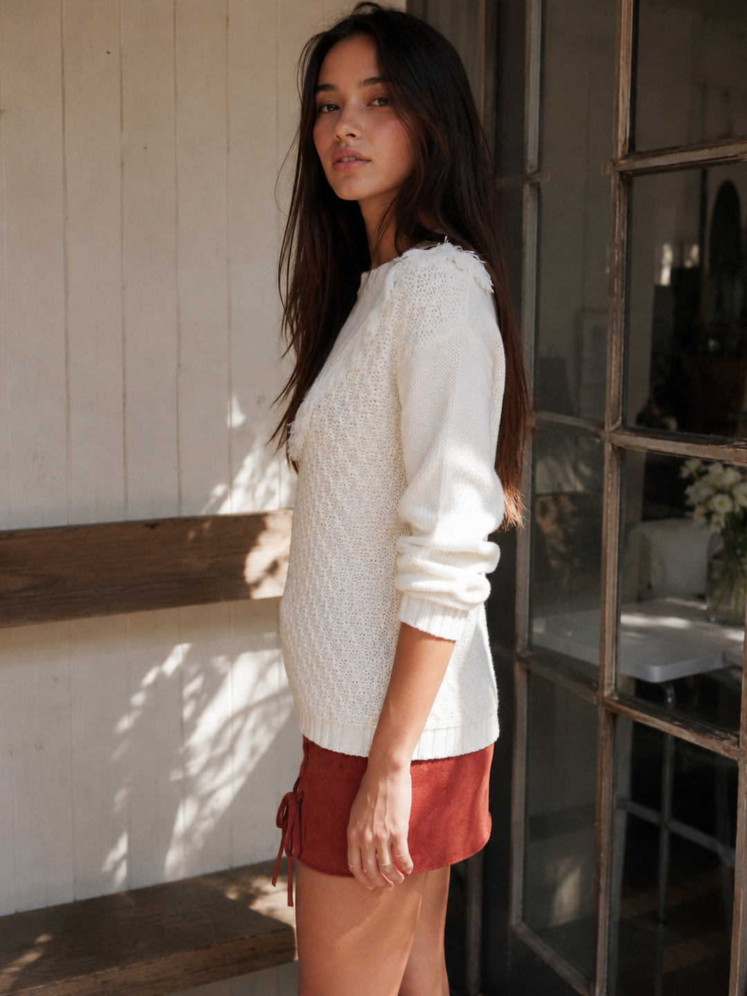 Final Sale - Somedays Lovin - Infinite Skies Ivory Fringe Pointelle Knit Sweater