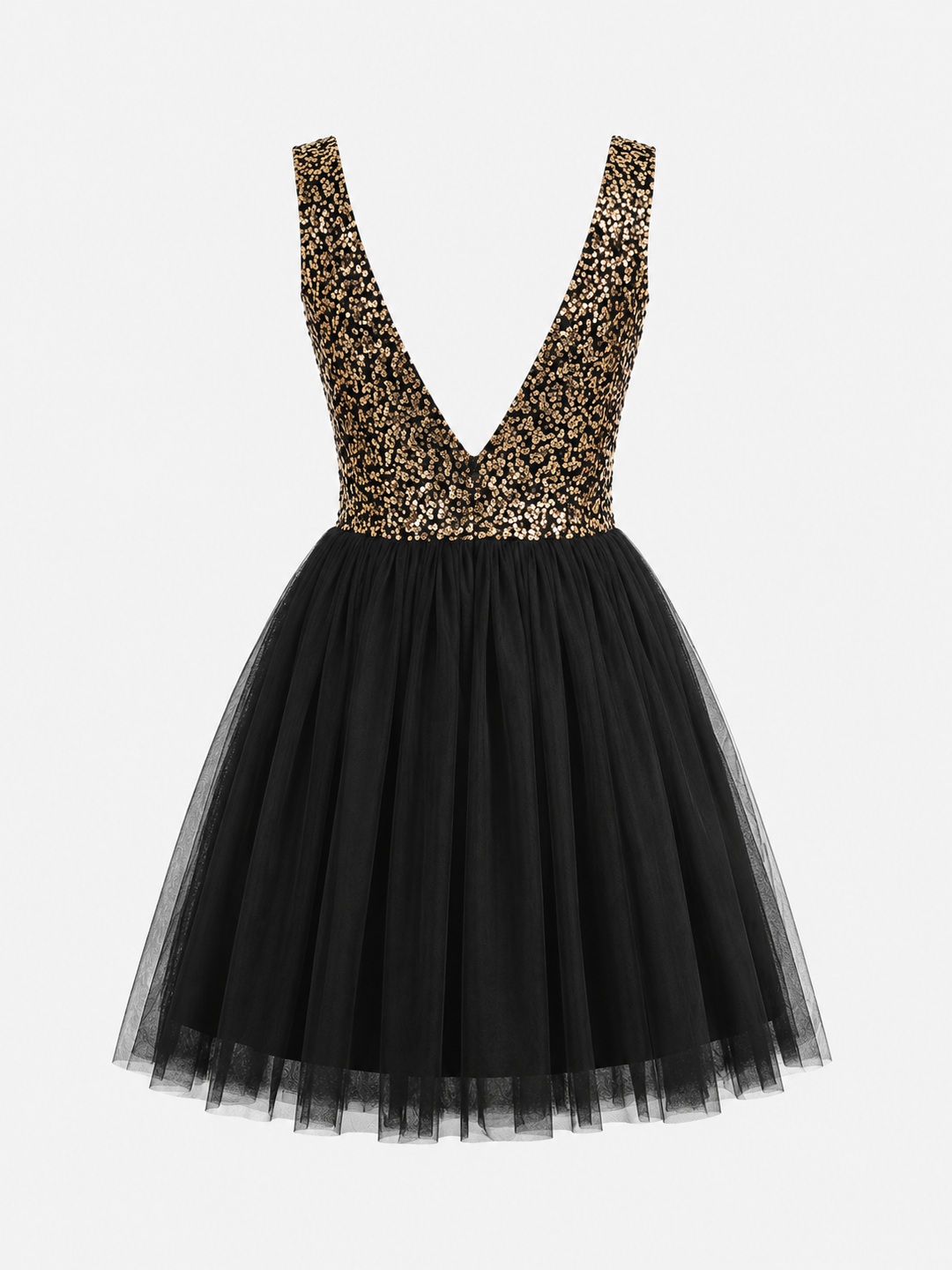 Sugar Plum Dazzling Sequin Darling Party Dress in Gold and Black