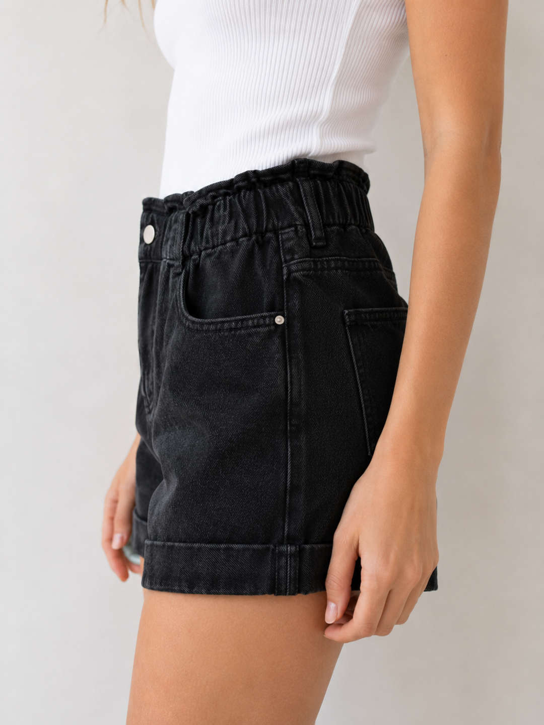 Wild Honey - Hot Shot Paperbag Denim Shorts - More Colors