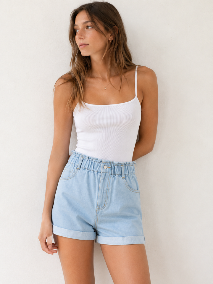 Wild Honey - Hot Shot Paperbag Denim Shorts - More Colors