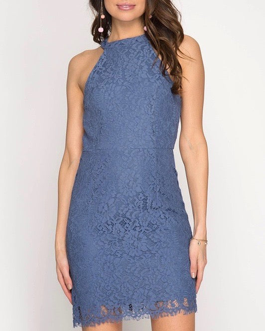 Sleeveless Lace Fitted Bodycon Mini Dress in More Colors