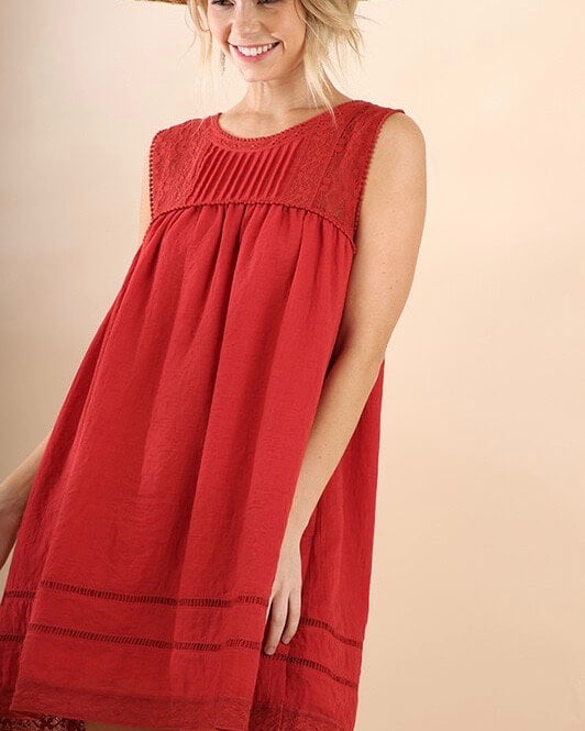 Scarlet Pleated Dress
