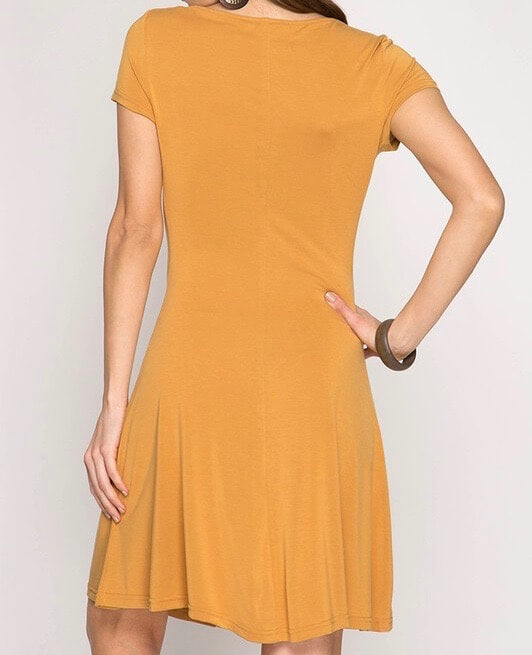 Final Sale - V-Neck Button Down Modal Cupro Dress - More Colors