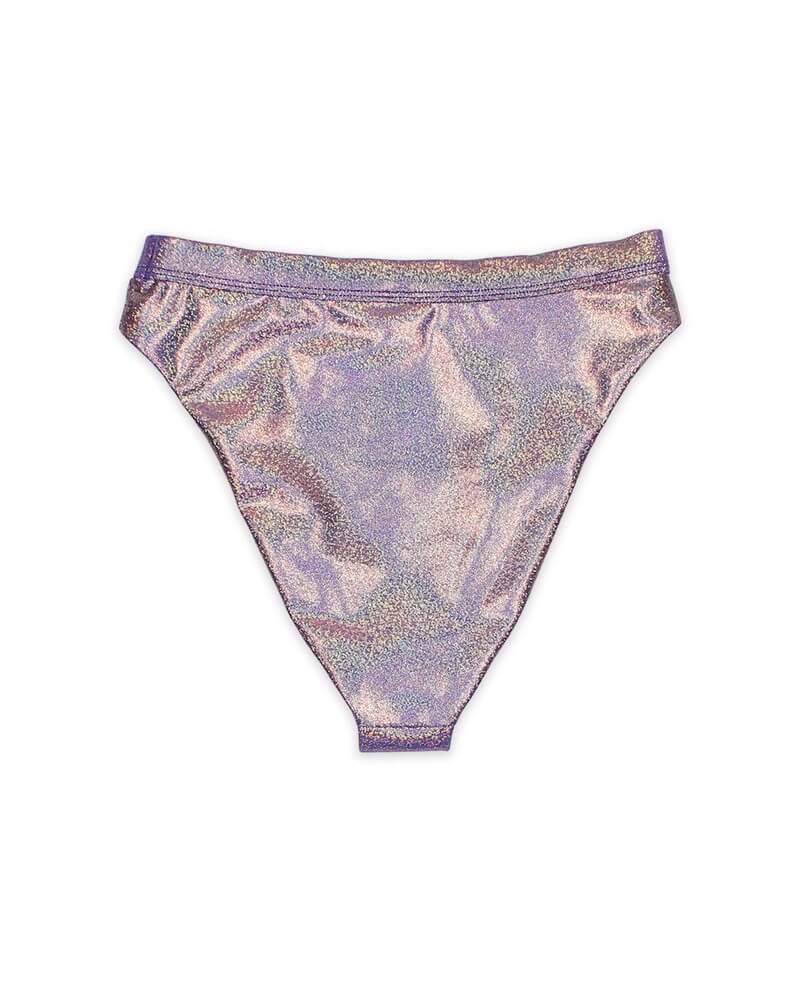 Olivia Metallic Banded High Waist High Cut Cheeky Bottoms in More Colors