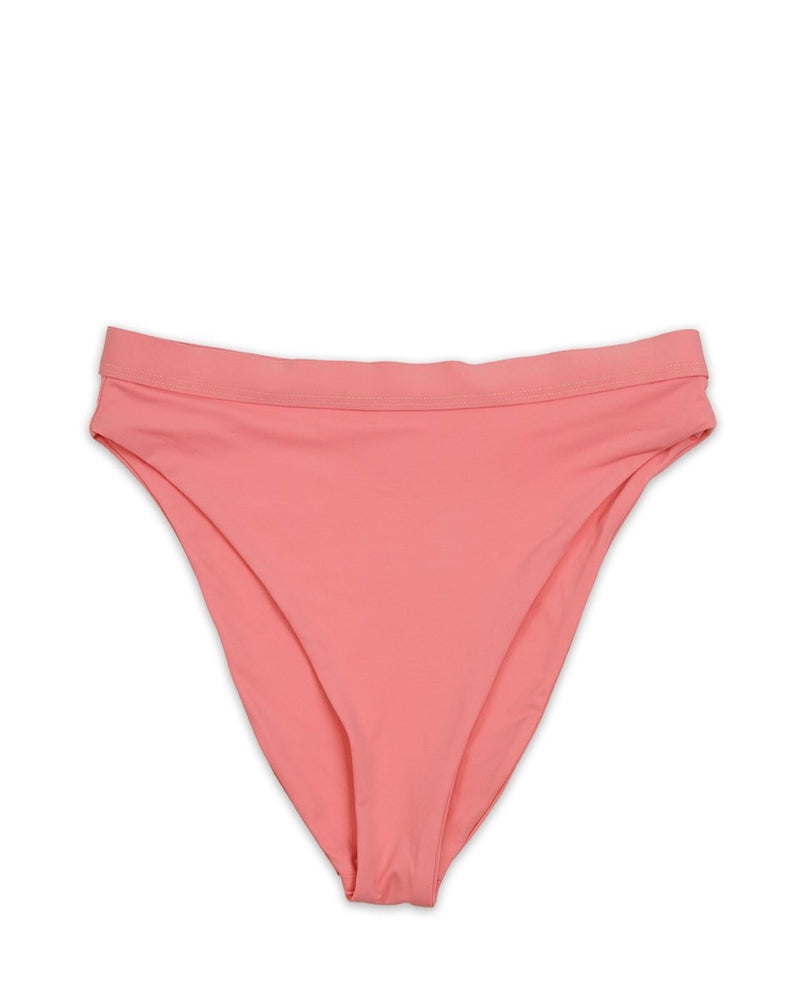 Dippin' Daisy's Sporty Banded Top High Waisted Cheeky Bottom Bikini Separates in Coral