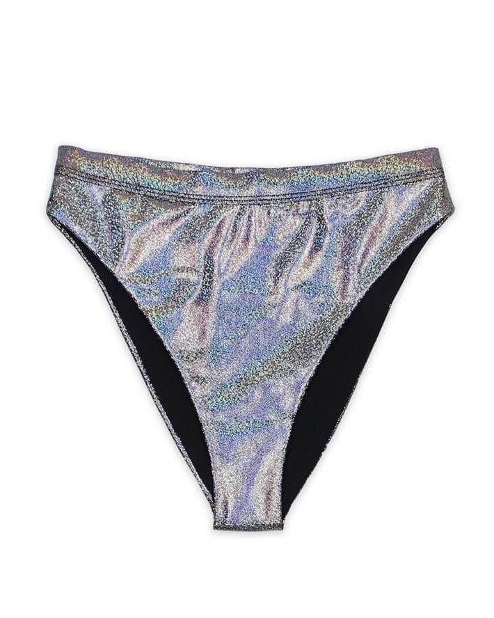 Olivia Metallic Banded High Waist High Cut Cheeky Bottoms in More Colors