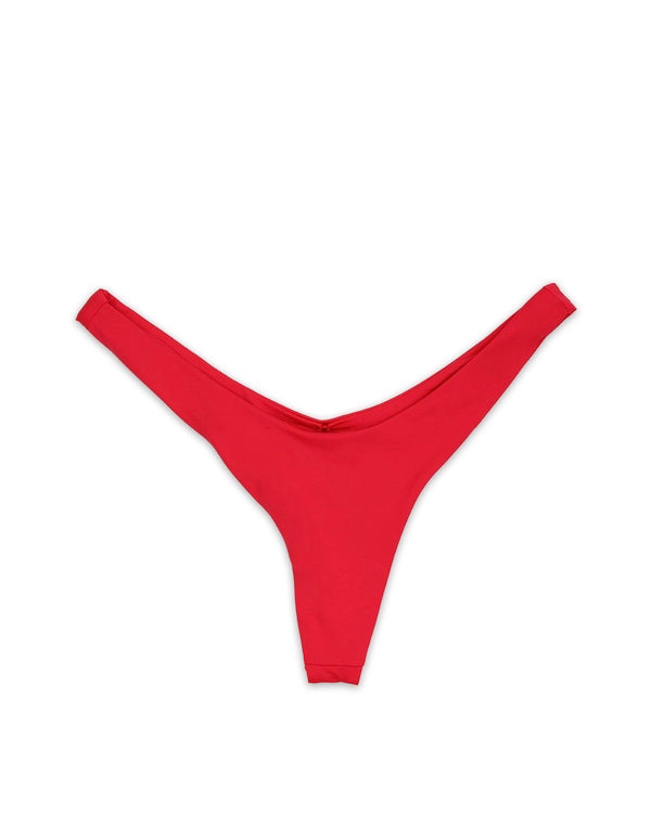Final Sale - Kim Seamless Thong Bikini Bottom in Cherry Red
