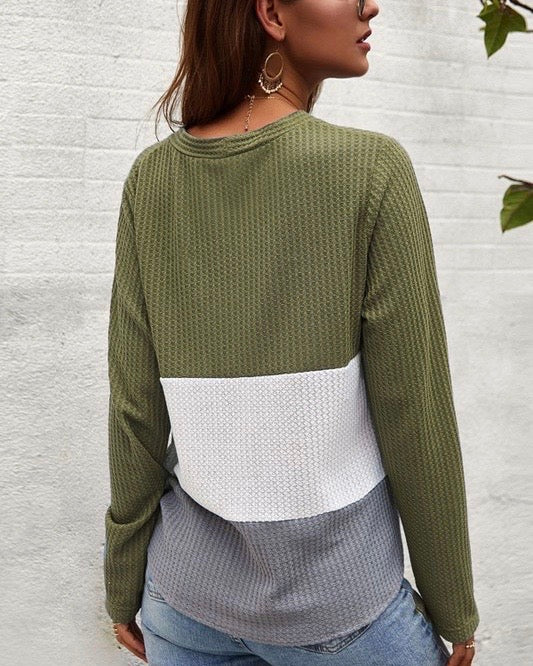 Big Stripe Light Knit Cardigan Sweater in Green