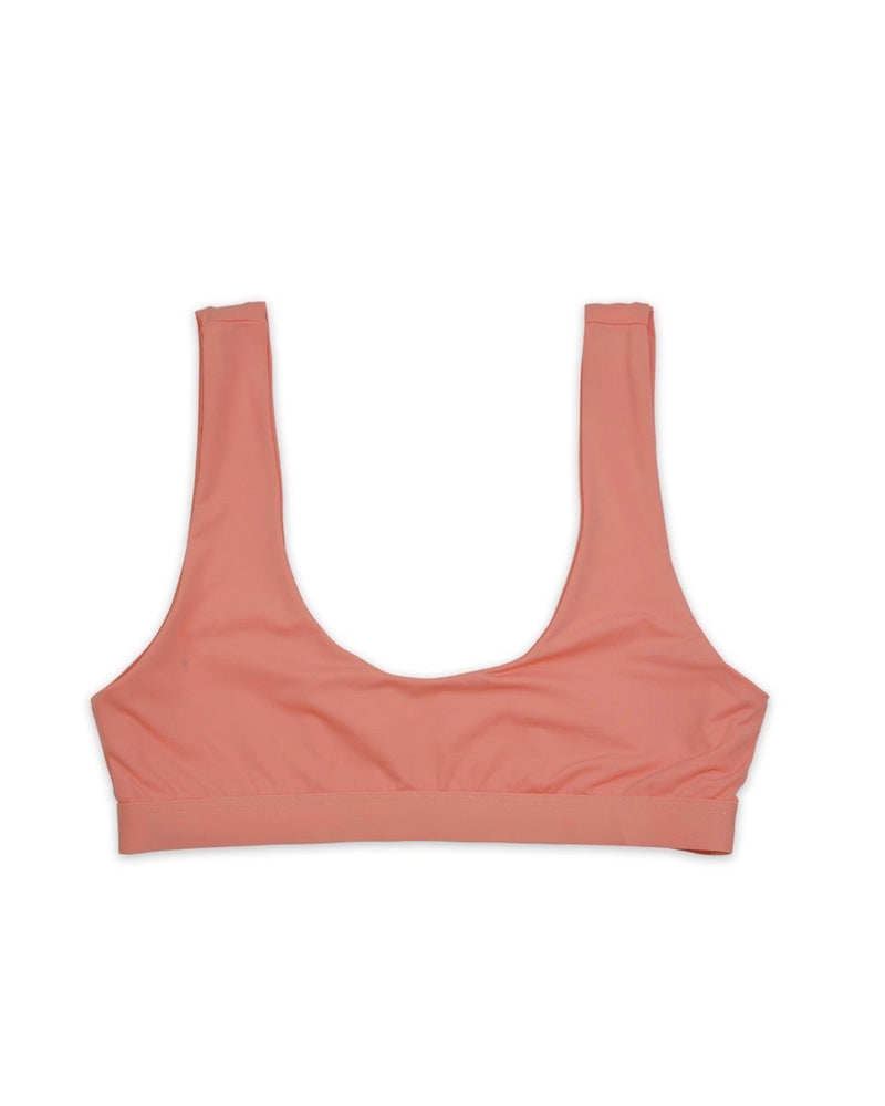 Dippin' Daisy's Sporty Banded Top High Waisted Cheeky Bottom Bikini Separates in Coral