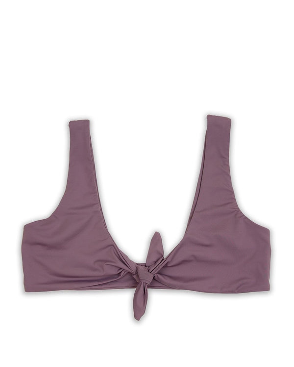 Kylie Front Tie Knot Seamless Bikini Top in Purple Haze