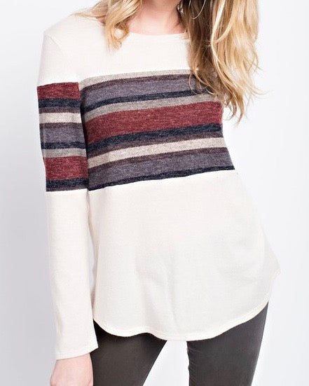 Miru Solid Knit Top in Ivory