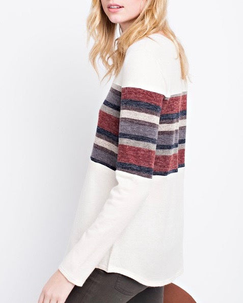 Miru Solid Knit Top in Ivory