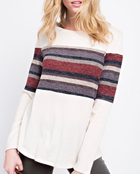 Miru Solid Knit Top in Ivory