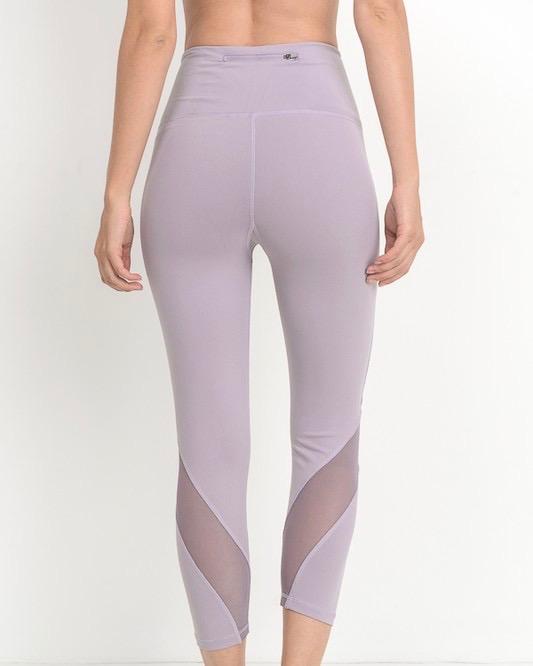 Final Sale - Active Hearts - Wave Mesh High Waist Sports Leggings in Lavender