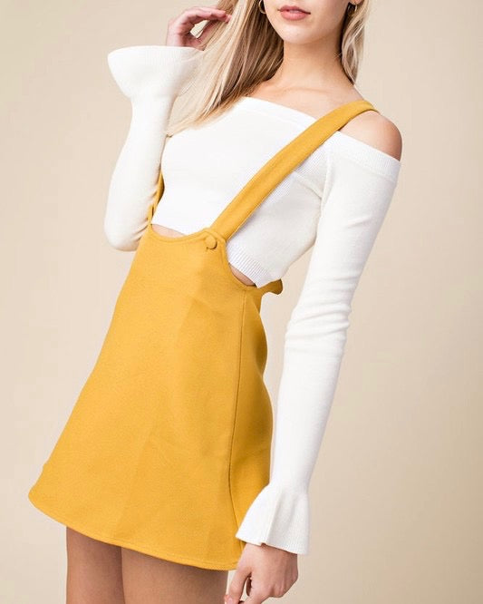 Honey Belle - Overall Skater Dress in Yellow