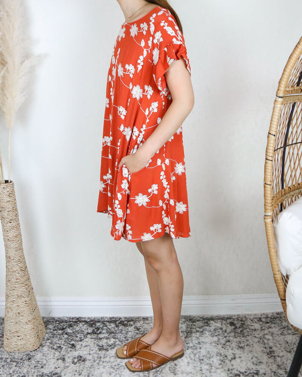 A-Line Embroidered Swing Dress - More Colors