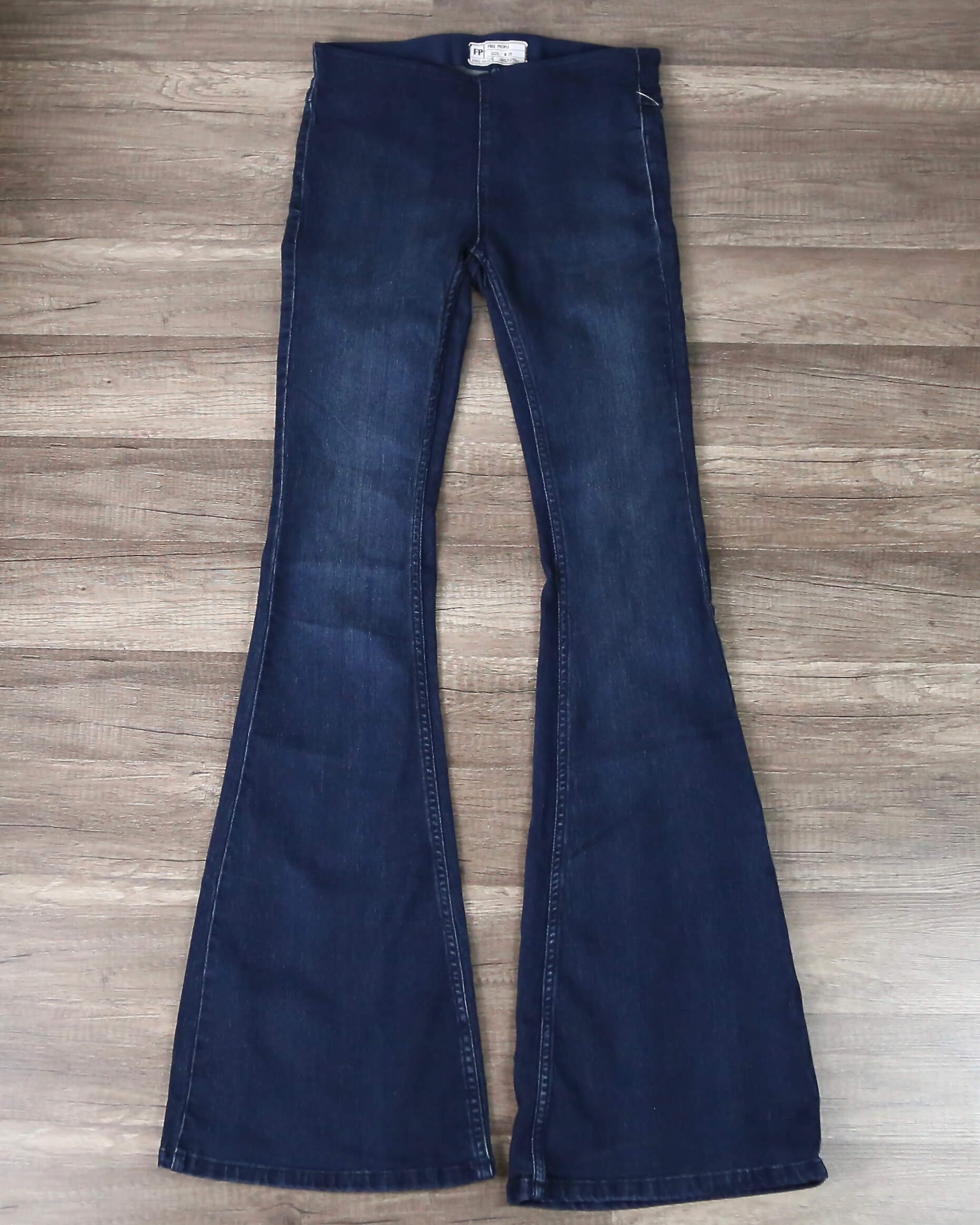 Free People Flare Penny Pull On Denim Jean in Rich Blue – Shop Hearts