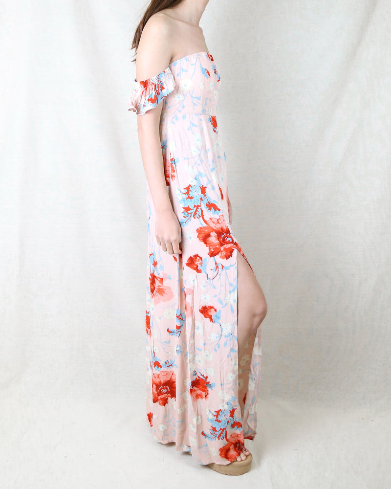 Annabelle - Floral Maxi Dress - Beige