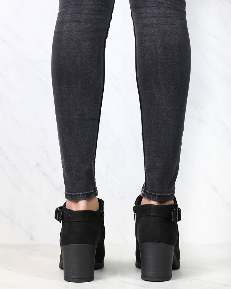 Casual Faux Suede Block Heel Ankle Bootie in More Colors â Shop Hearts