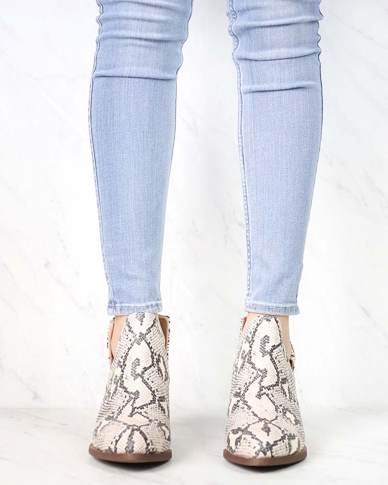 Chinese Laundry - Caring Snake Print Ankle Booties