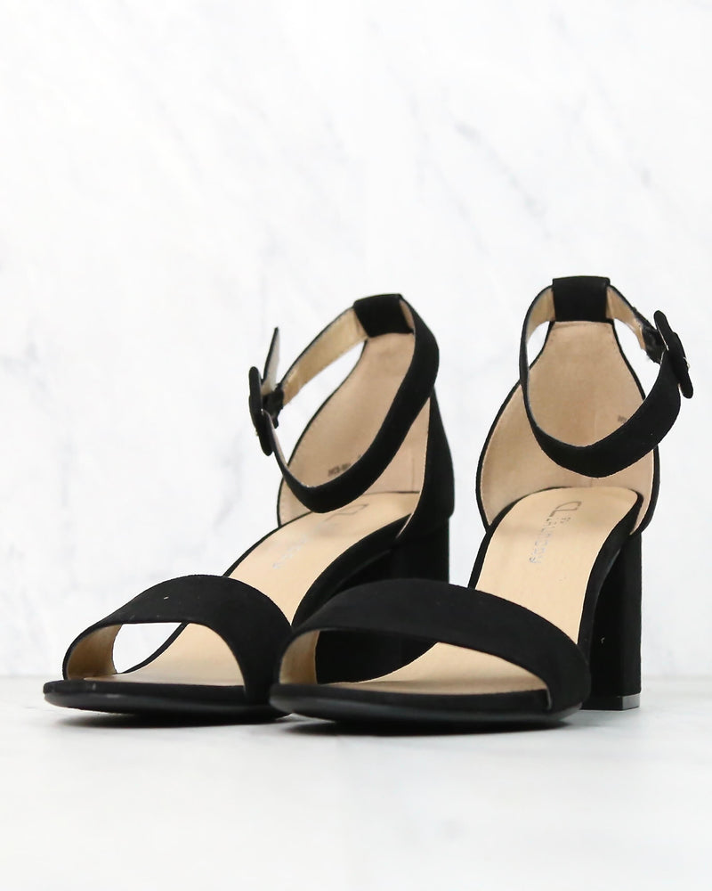 Chinese Laundry - Jody Suede Ankle Strap Heels - Black